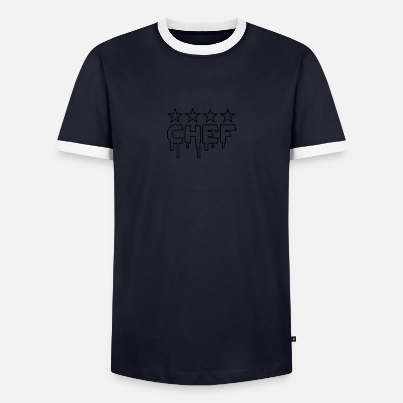 Chef - Men's Ringer Shirt - navy/white 