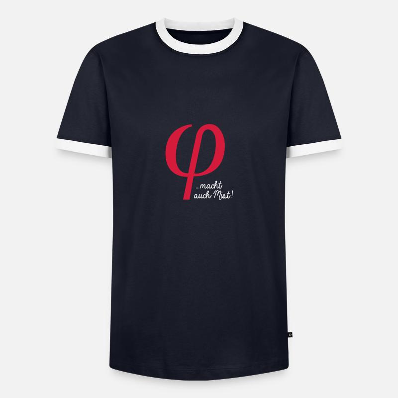 klein phi macht auch Mist - Männer Kontrast-T-Shirt - Navy/Weiß 
