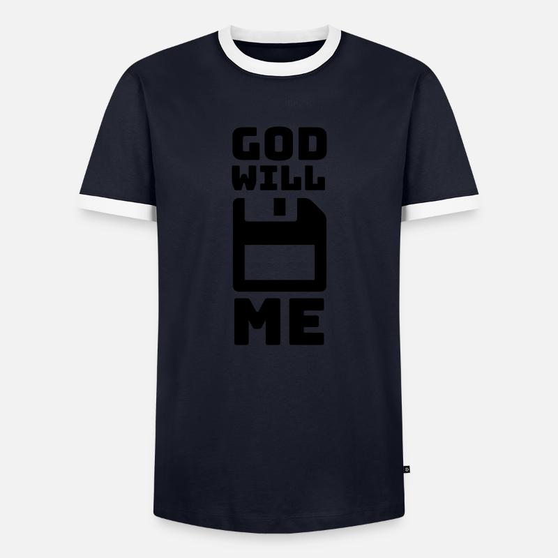 god will save me - Männer Kontrast-T-Shirt - Navy/Weiß