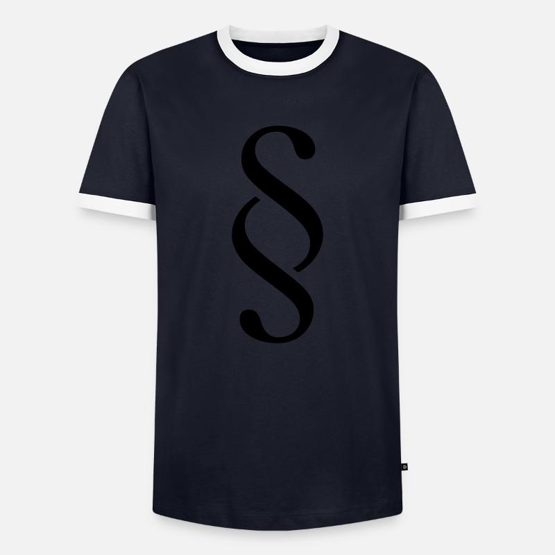 Berufesymbol Paragraf - Männer Kontrast-T-Shirt - Navy/Weiß 