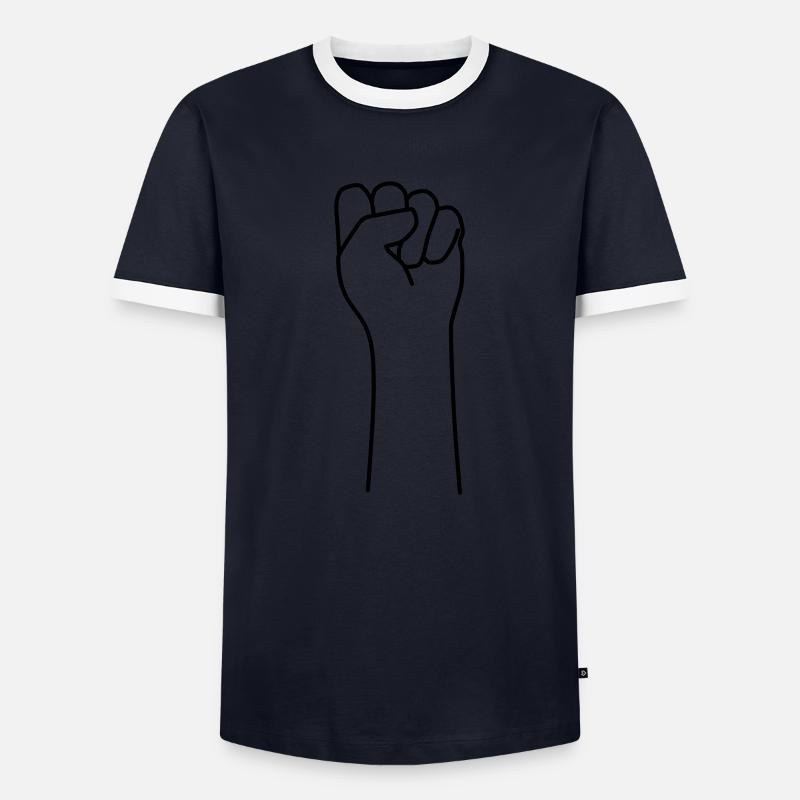 faust 2 - Männer Kontrast-T-Shirt - Navy/Weiß