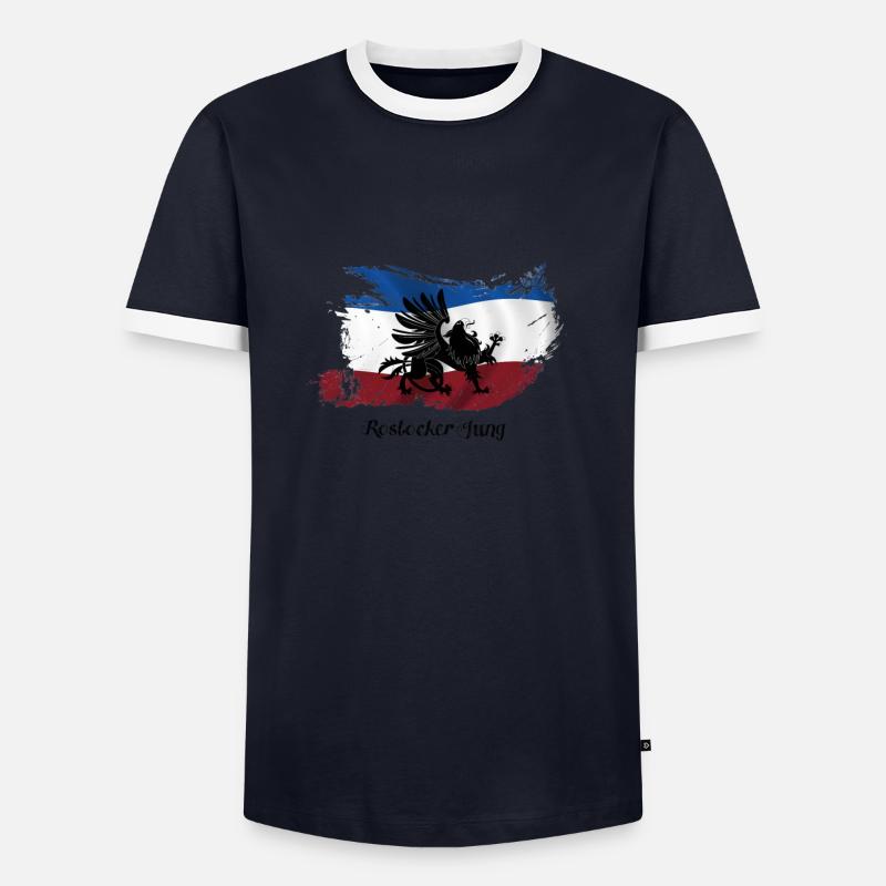rostocker_jung - Männer Kontrast-T-Shirt - Navy/Weiß