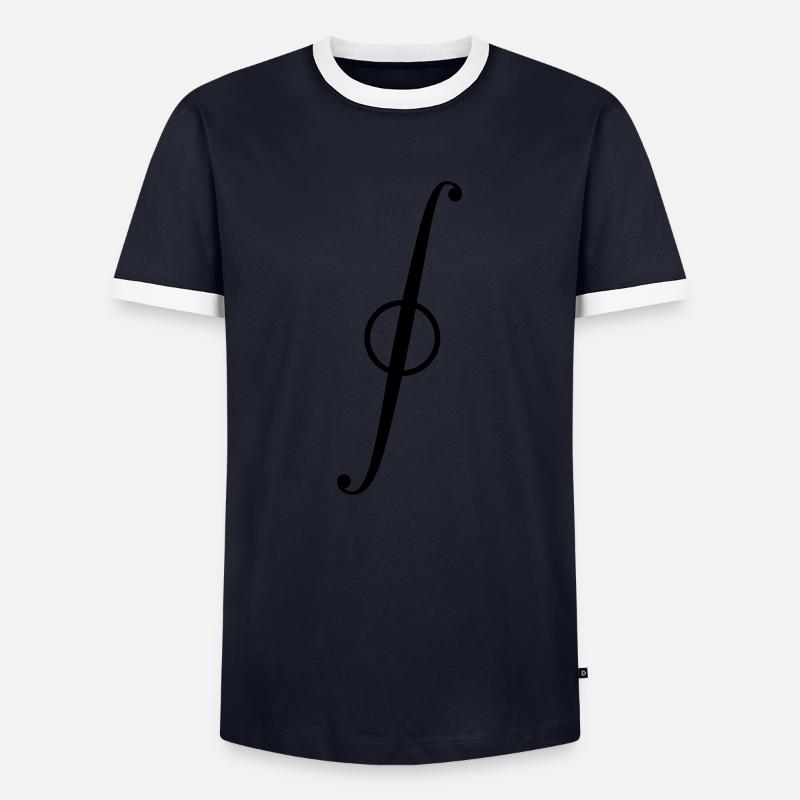 Kurvenintegral - Männer Kontrast-T-Shirt - Navy/Weiß 