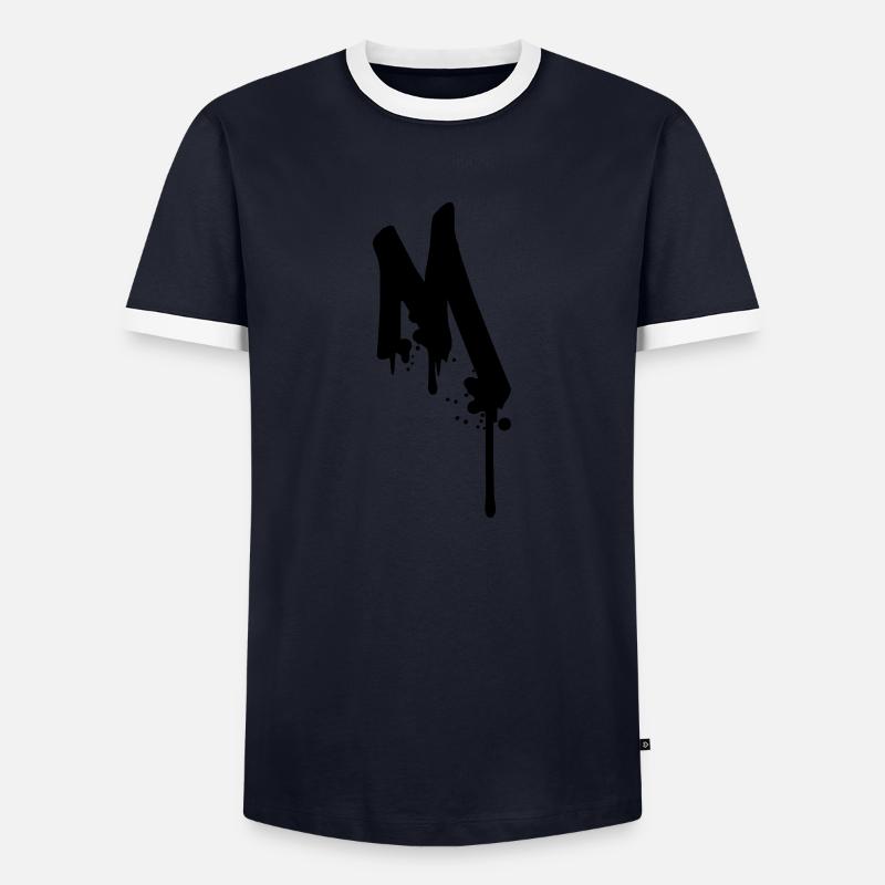 M graffiti drops Farbklex spray - Men's Ringer Shirt - navy/white 