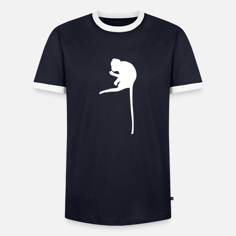 Affe - Männer Kontrast-T-Shirt - Navy/Weiß 