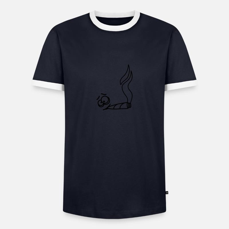 Joint Smoker - Männer Kontrast-T-Shirt - Navy/Weiß