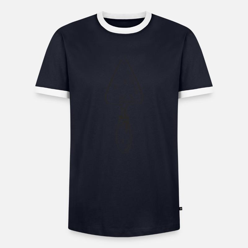 Trowel tool drawing - Men's Ringer Shirt - navy/white 