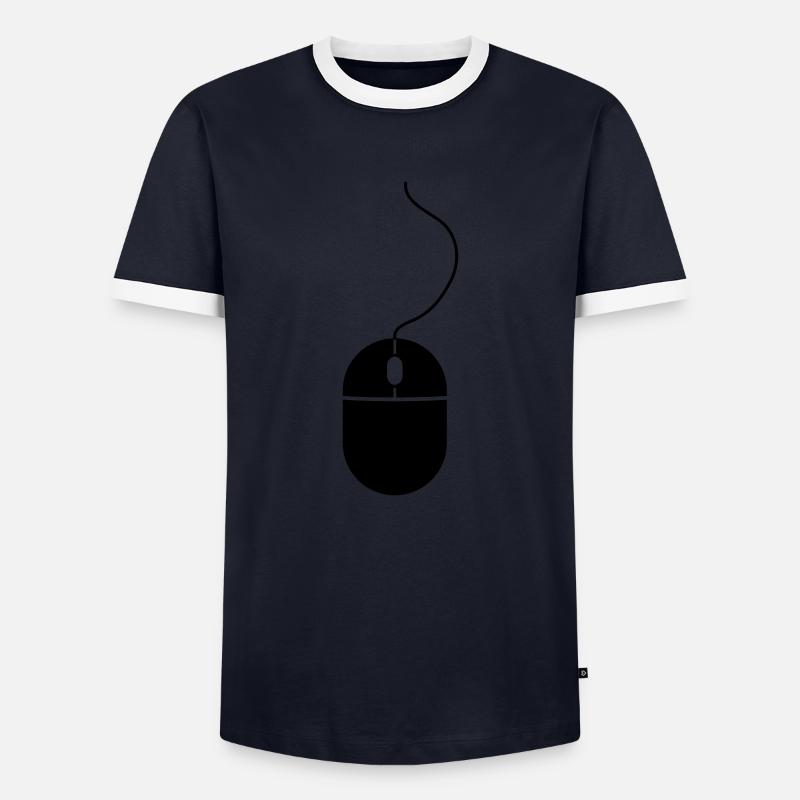 Computer Mouse - Männer Kontrast-T-Shirt - Navy/Weiß