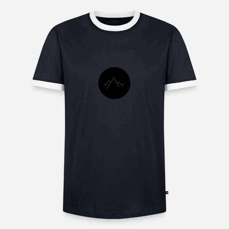 Mountains Hiking Mountain - Men's Ringer Shirt - navy/white 