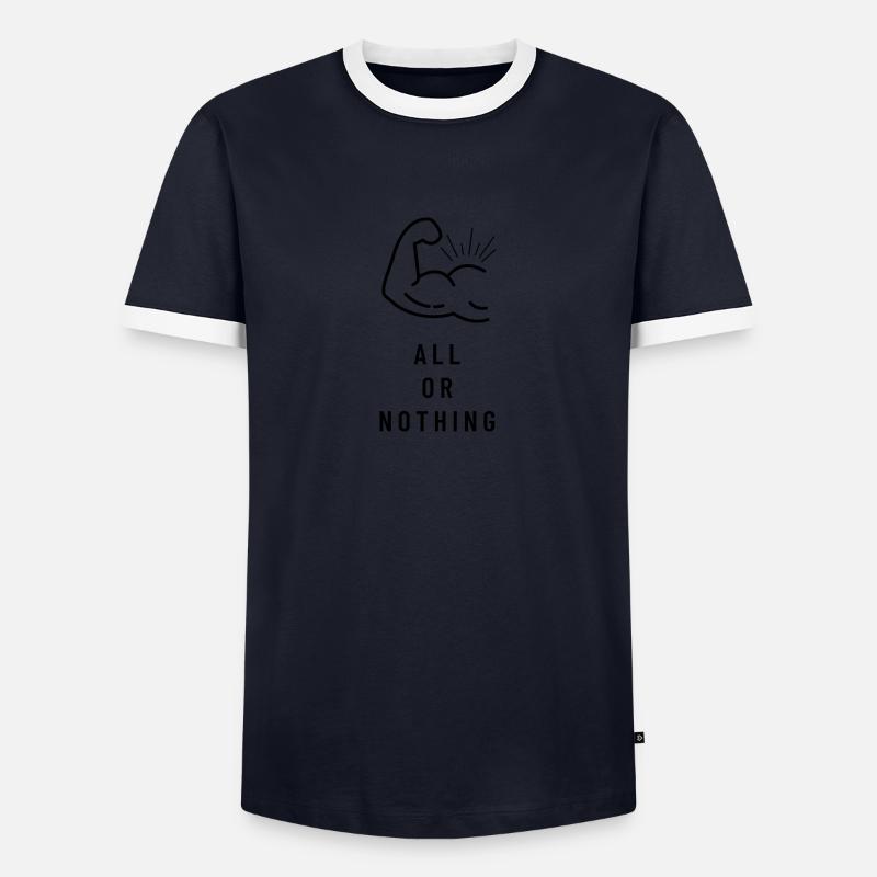 All or Nothing - Männer Kontrast-T-Shirt - Navy/Weiß 