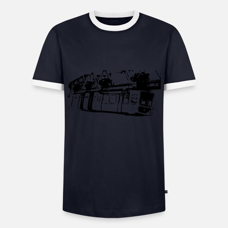 Monorail - Men's Ringer Shirt - navy/white