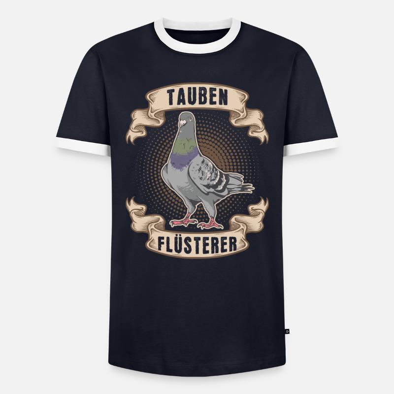 Tauben Flüsterer - Männer Kontrast-T-Shirt - Navy/Weiß 