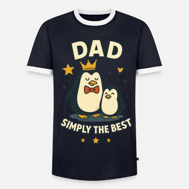 Papa, einfach der Beste - Männer Kontrast-T-Shirt - Navy/Weiß 