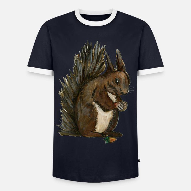 Eichhörnchen Eichhörnchen eichhörnchen esquilo Haselnuss - Männer Kontrast-T-Shirt - Navy/Weiß