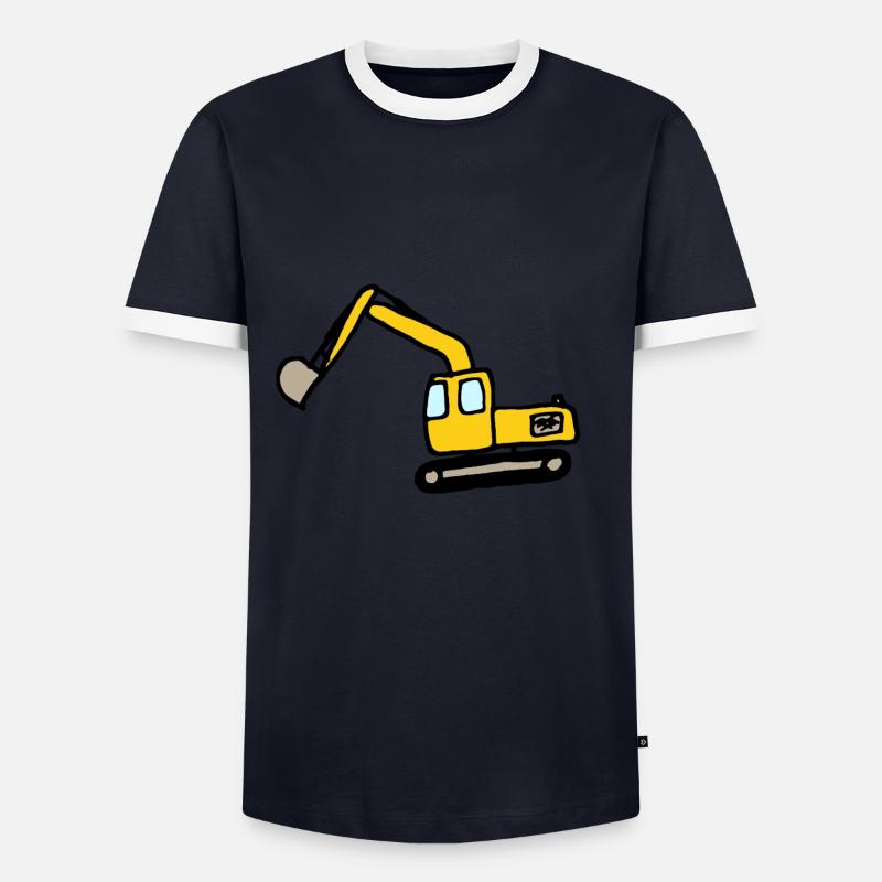 Bagger - Männer Kontrast-T-Shirt - Navy/Weiß 