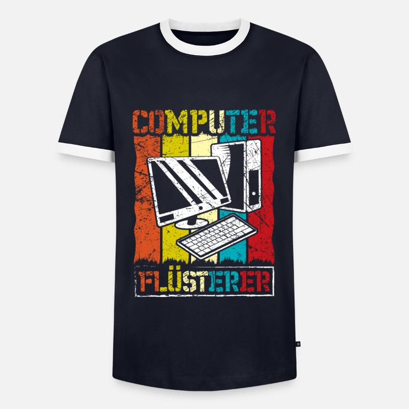 Computer Flüsterer - Männer Kontrast-T-Shirt - Navy/Weiß 