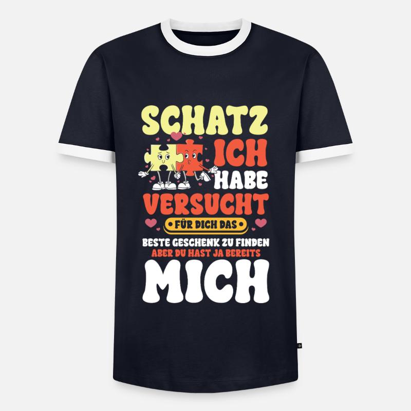 Schatz das beste Geschenk - Männer Kontrast-T-Shirt - Navy/Weiß 