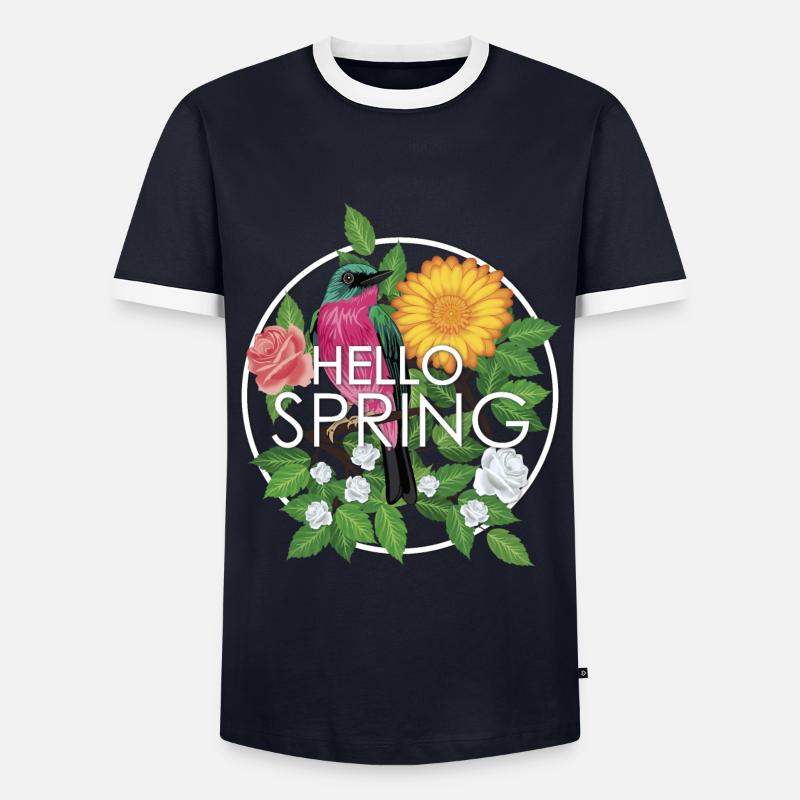 Hello Spring - Men's Ringer Shirt - navy/white