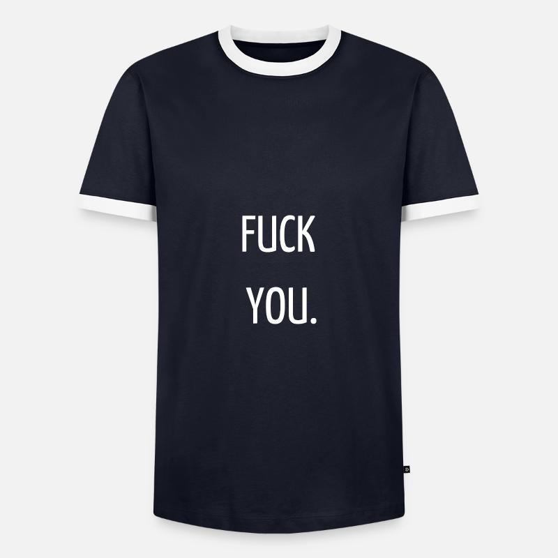 Fick dich - Männer Kontrast-T-Shirt - Navy/Weiß 