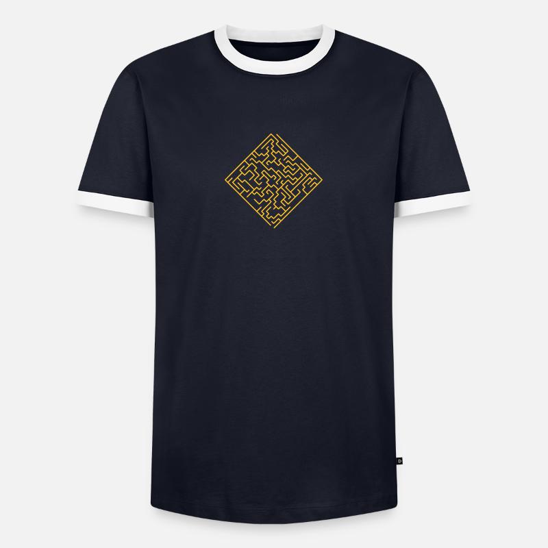 maze / labyrinth - Men's Ringer Shirt - navy/white