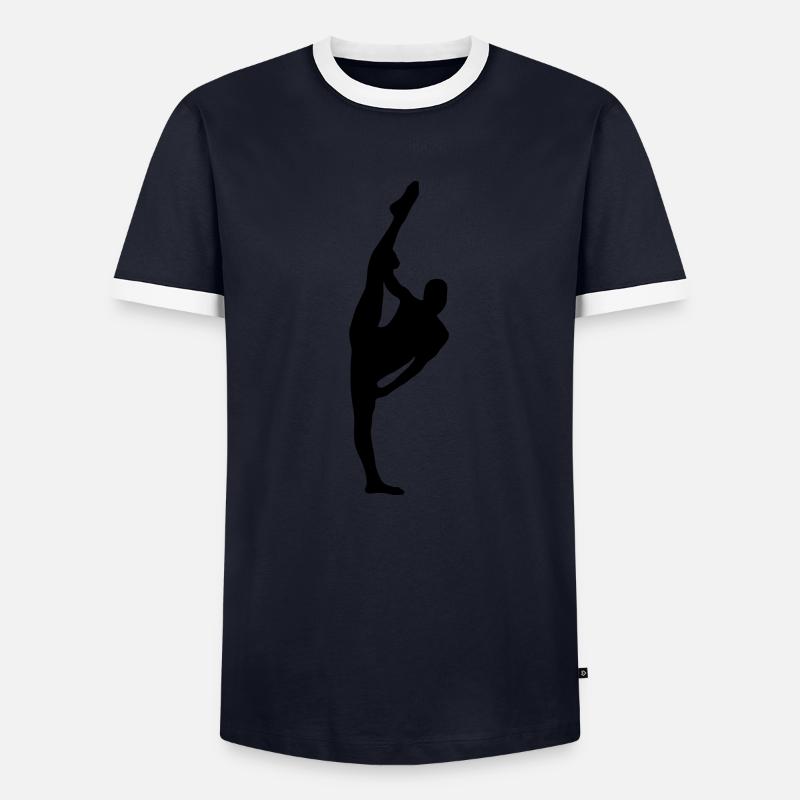Vector Ballet dancer Silhouette - Men's Ringer Shirt - navy/white