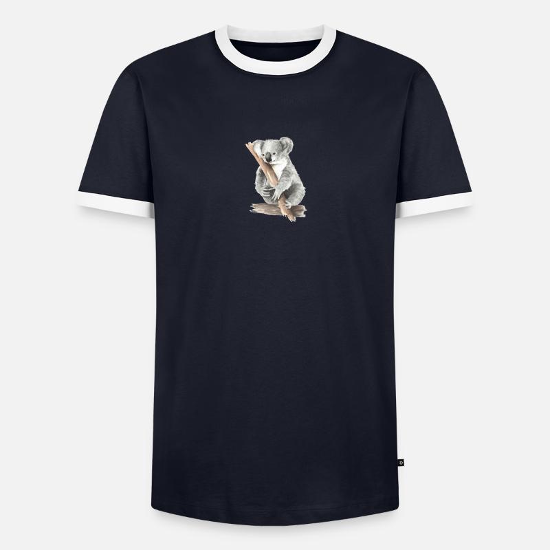 Koala - Männer Kontrast-T-Shirt - Navy/Weiß 