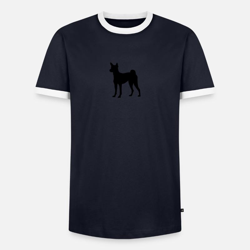 Basenji Hund - Männer Kontrast-T-Shirt - Navy/Weiß 