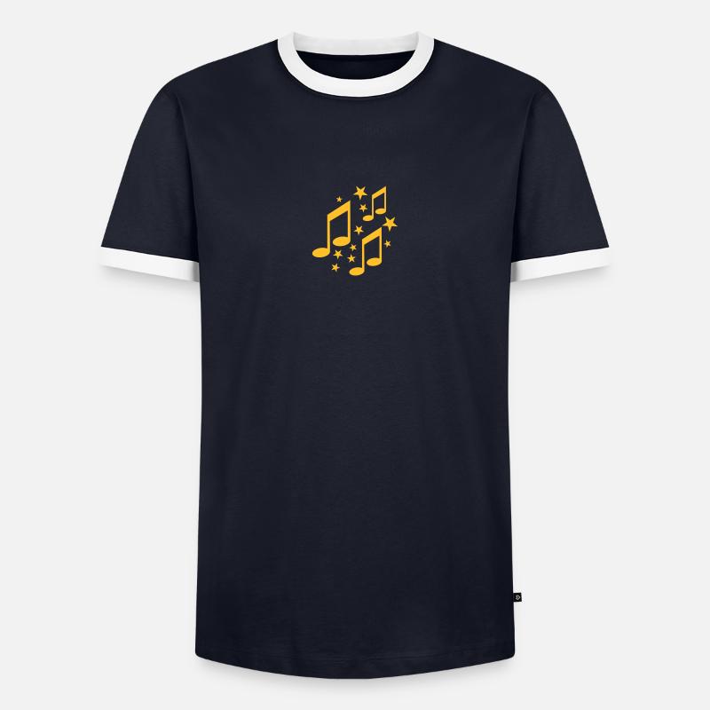 notes - Men's Ringer Shirt - navy/white 