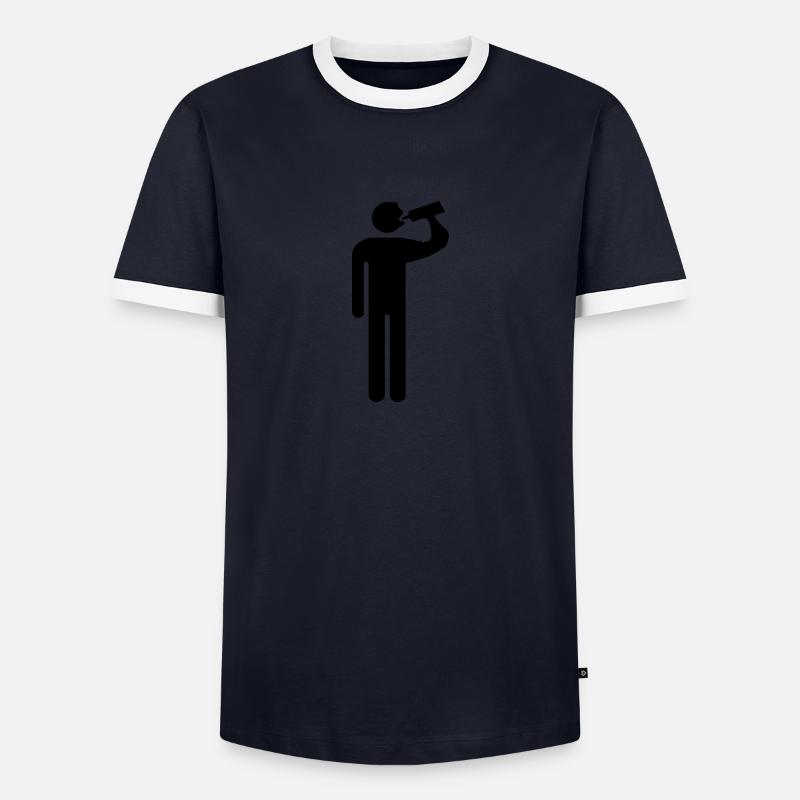 drink - Men's Ringer Shirt - navy/white