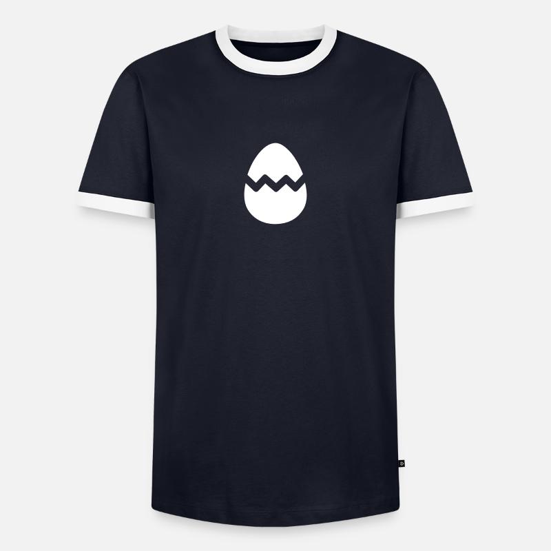 Broken egg - Men's Ringer Shirt - navy/white 