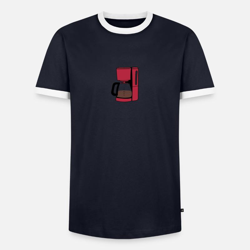 coffee maker - Men's Ringer Shirt - navy/white 