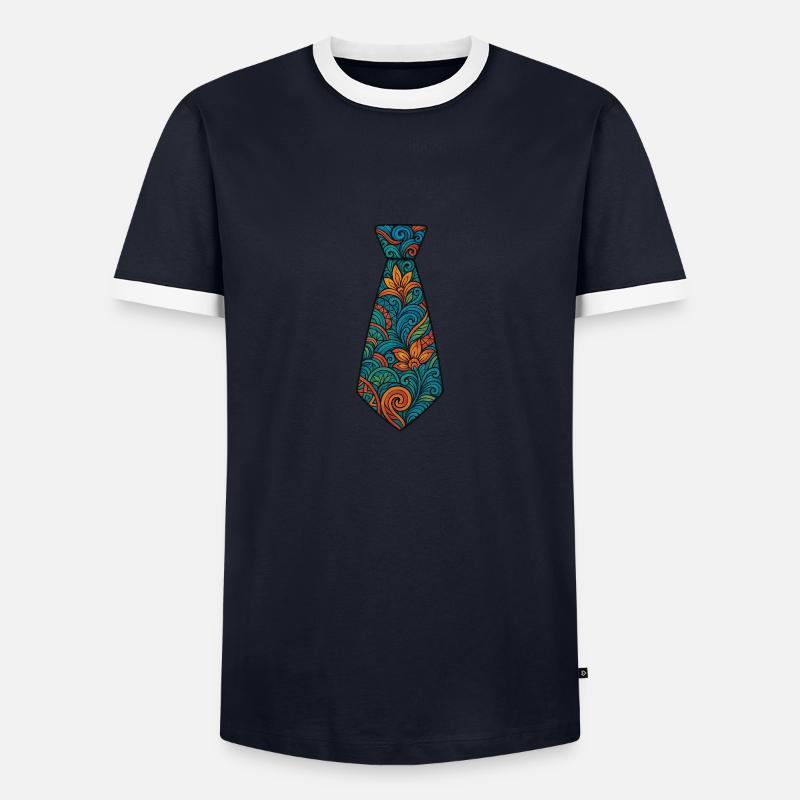 Tie - Men's Ringer Shirt - navy/white