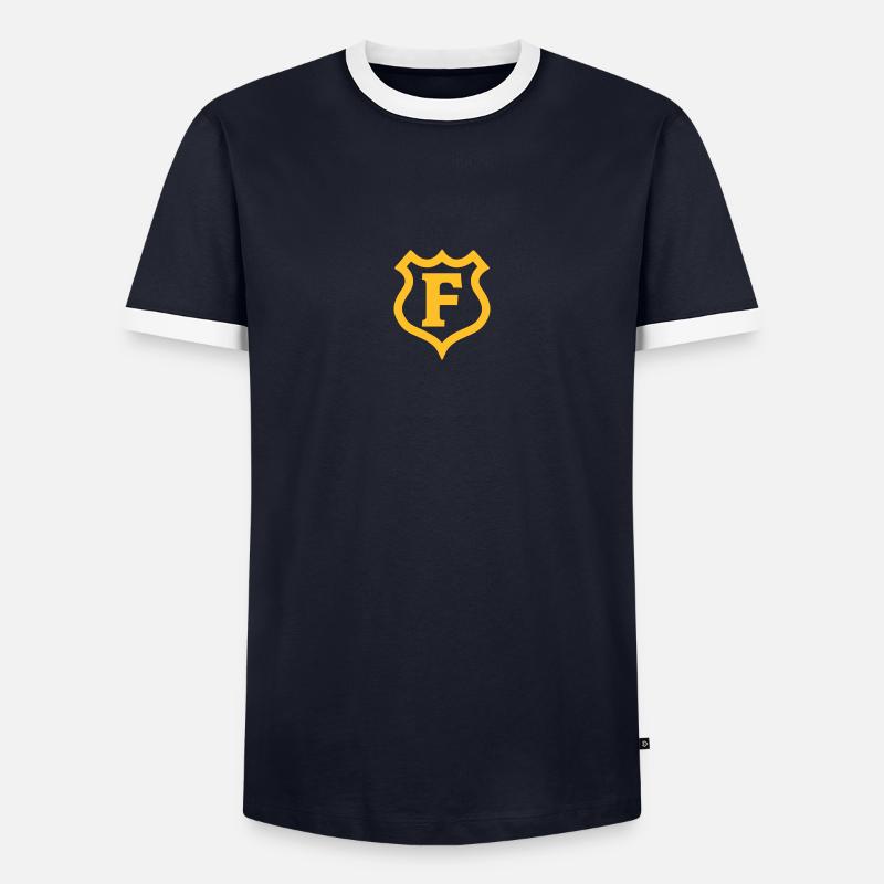 f_shield Buchstaben - Männer Kontrast-T-Shirt - Navy/Weiß 