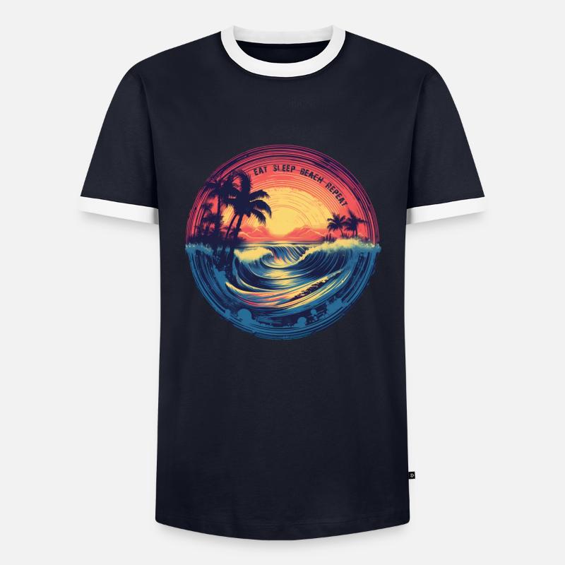 Beach - Men's Ringer Shirt - navy/white 