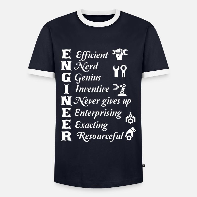Engineer Things About Engineer - Men's Ringer Shirt - navy/white