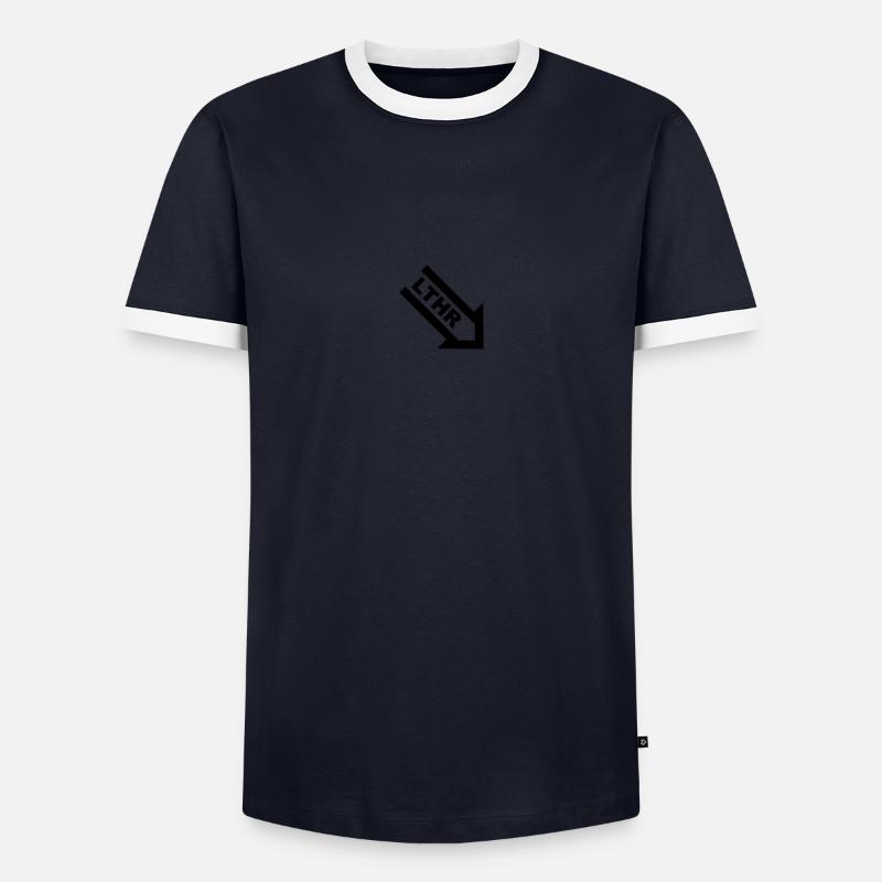 Leather Bottom - Men's Ringer Shirt - navy/white 