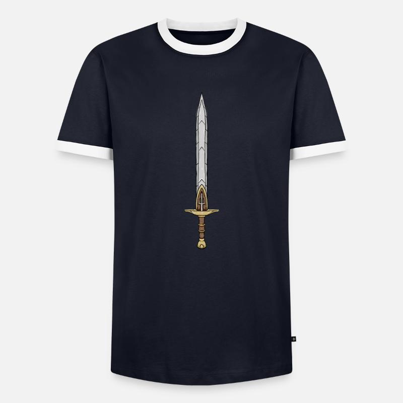 Gladiator Sword - Men's Ringer Shirt - navy/white