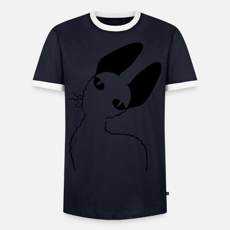 Cornish Rex - Männer Kontrast-T-Shirt - Navy/Weiß