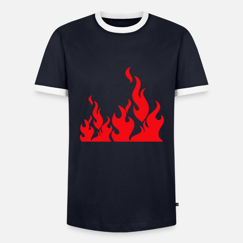 Flammen lodernd beeindruckend - Männer Kontrast-T-Shirt - Navy/Weiß 