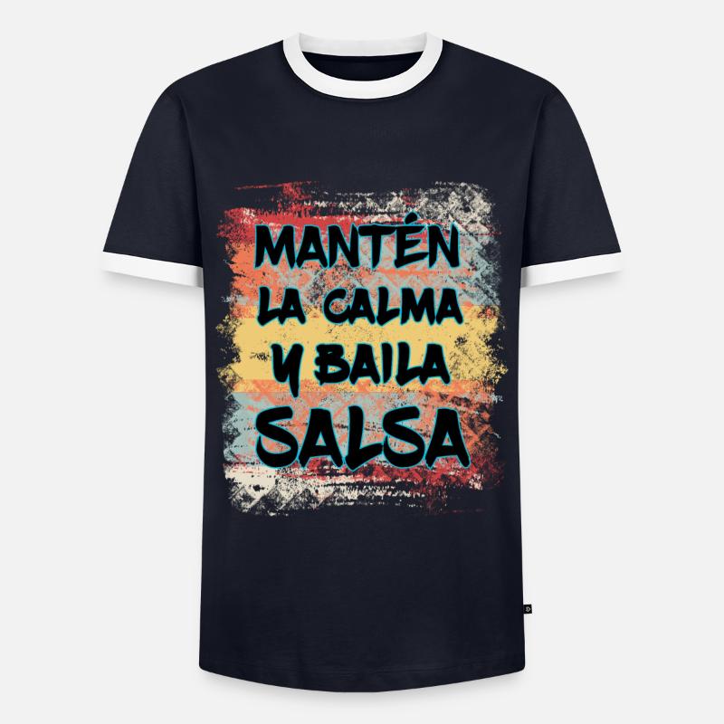 Dance Salsa - Salsa Tanz Geschenk - Männer Kontrast-T-Shirt - Navy/Weiß 