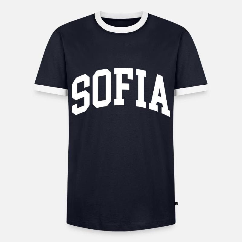 Sofia - Männer Kontrast-T-Shirt - Navy/Weiß 