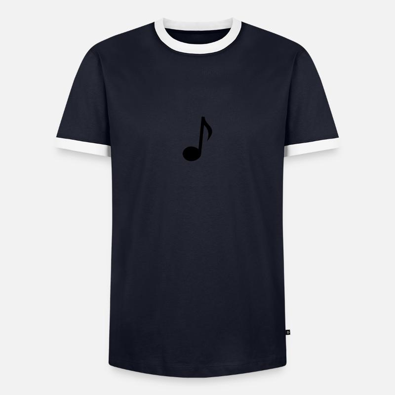 Note Musik - Männer Kontrast-T-Shirt - Navy/Weiß