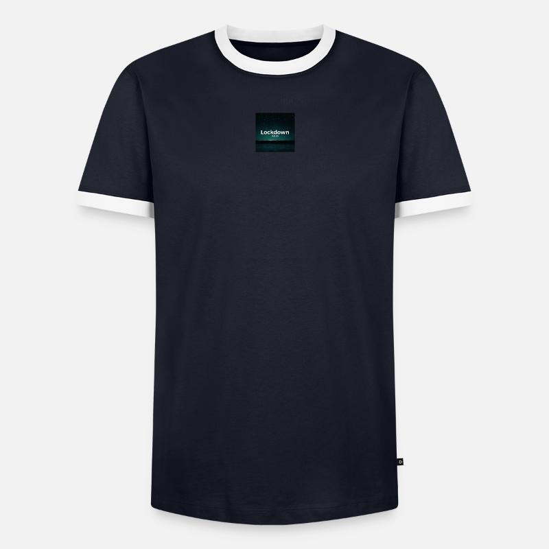 Lockdown - Männer Kontrast-T-Shirt - Navy/Weiß 