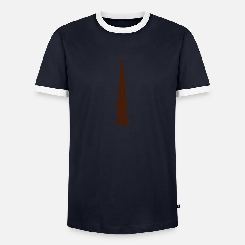 Dolch / dagger (1c) - Men's Ringer Shirt - navy/white