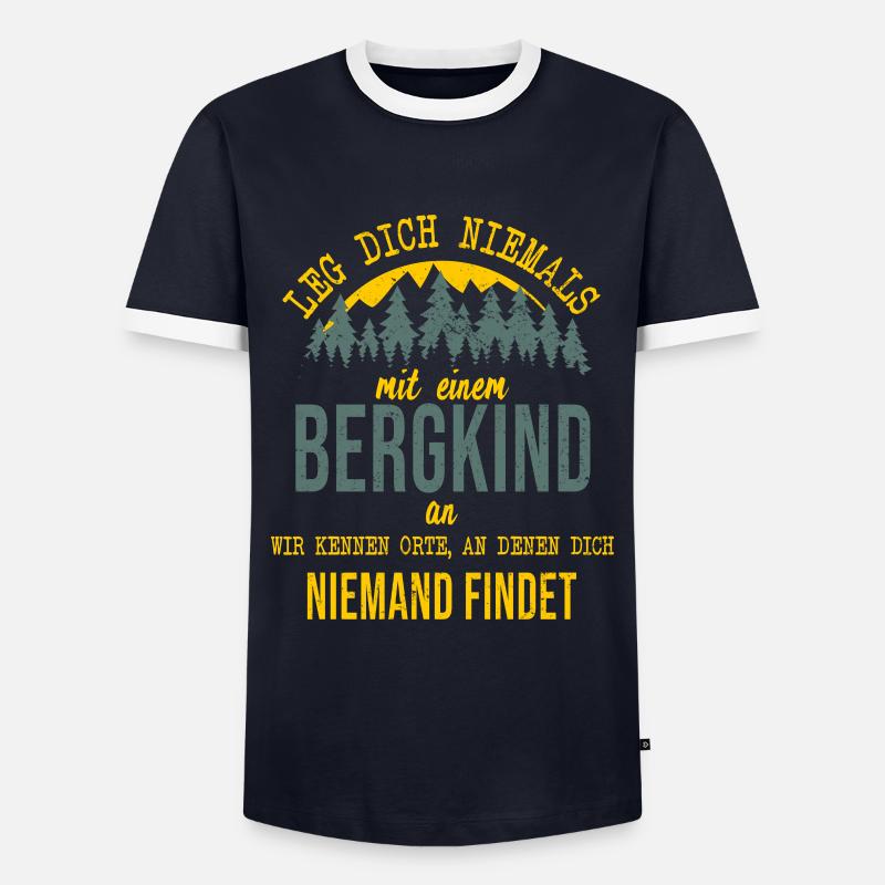 Bergkind Geschenkidee - Männer Kontrast-T-Shirt - Navy/Weiß 