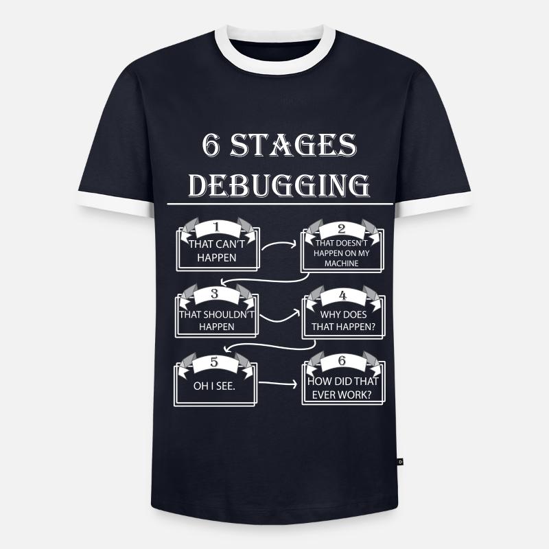 Debugging - Männer Kontrast-T-Shirt - Navy/Weiß 