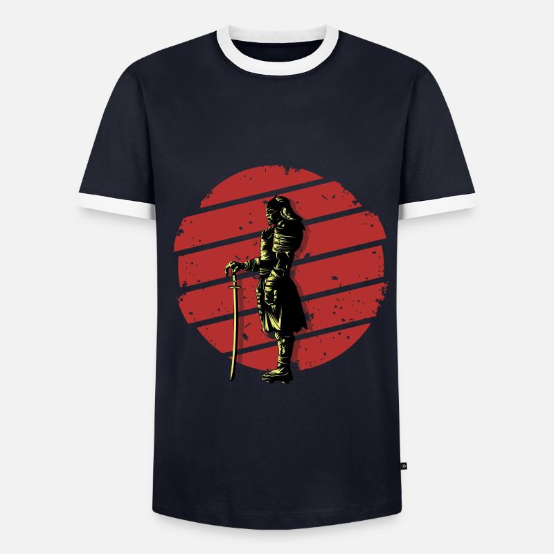 Samurai - Men's Ringer Shirt - navy/white 