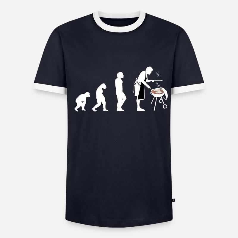 Grill Master Evolution - Men's Ringer Shirt - navy/white 