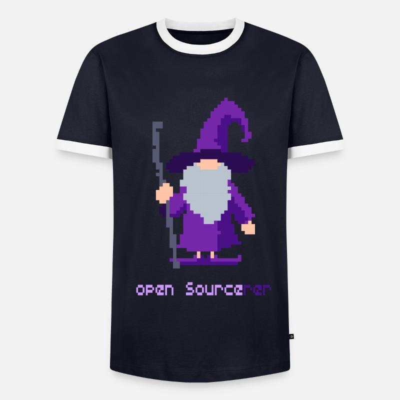 Open Source - Männer Kontrast-T-Shirt - Navy/Weiß 