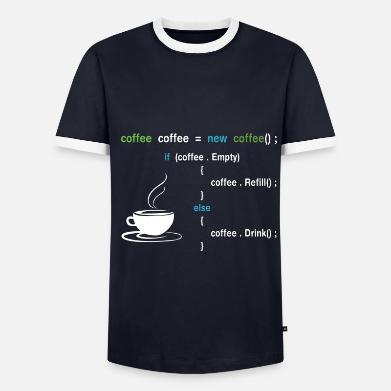 Kaffee Programmierer - Männer Kontrast-T-Shirt - Navy/Weiß 